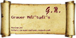 Grauer Mátyás névjegykártya